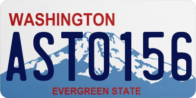 WA license plate AST0156