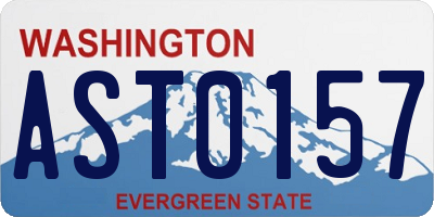 WA license plate AST0157