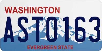 WA license plate AST0163