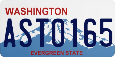WA license plate AST0165