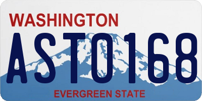 WA license plate AST0168