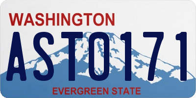 WA license plate AST0171
