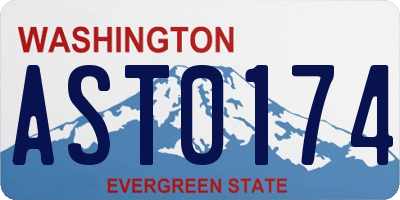 WA license plate AST0174
