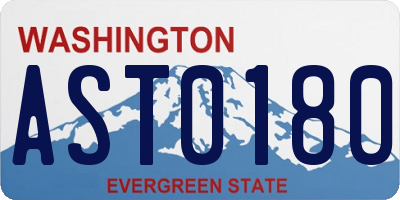 WA license plate AST0180