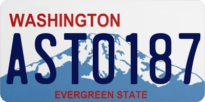WA license plate AST0187