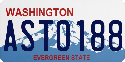 WA license plate AST0188