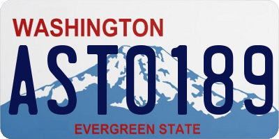 WA license plate AST0189