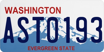 WA license plate AST0193
