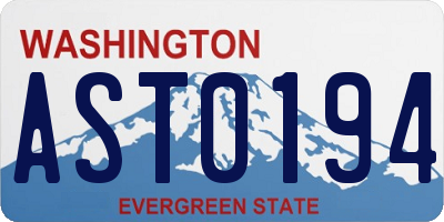 WA license plate AST0194