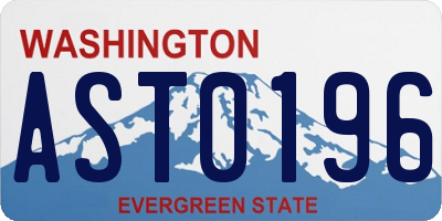 WA license plate AST0196