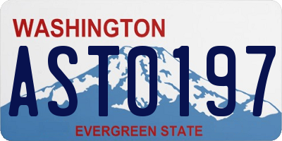 WA license plate AST0197
