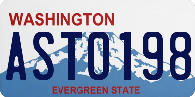 WA license plate AST0198