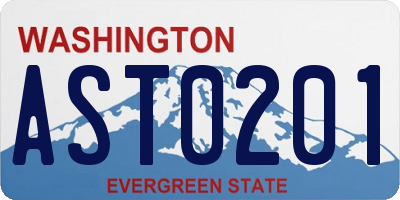 WA license plate AST0201