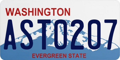 WA license plate AST0207