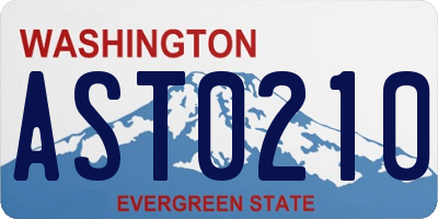 WA license plate AST0210