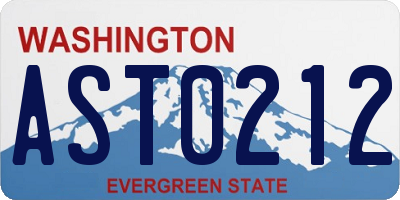 WA license plate AST0212