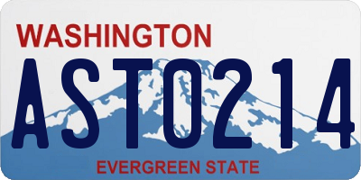 WA license plate AST0214