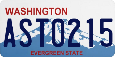 WA license plate AST0215