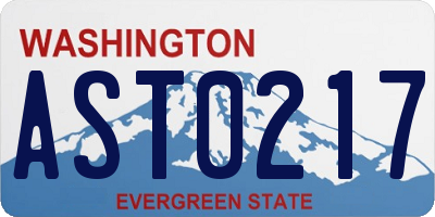 WA license plate AST0217