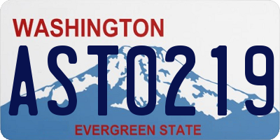 WA license plate AST0219