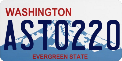 WA license plate AST0220