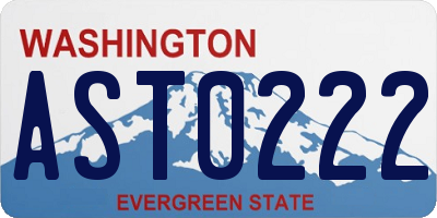 WA license plate AST0222