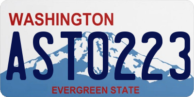 WA license plate AST0223
