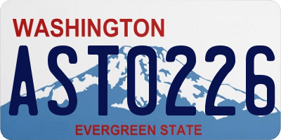 WA license plate AST0226