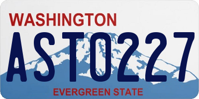 WA license plate AST0227