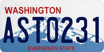 WA license plate AST0231