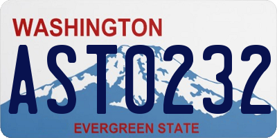 WA license plate AST0232