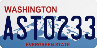 WA license plate AST0233