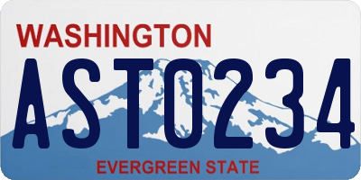 WA license plate AST0234