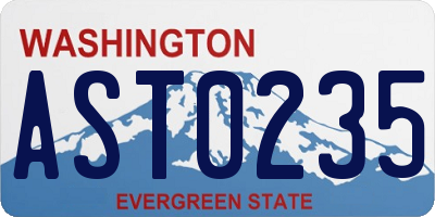 WA license plate AST0235
