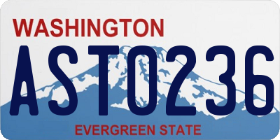 WA license plate AST0236