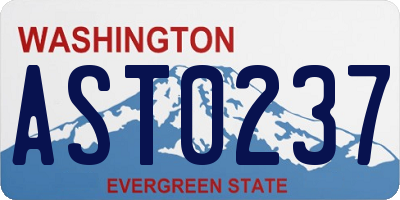 WA license plate AST0237