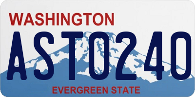 WA license plate AST0240