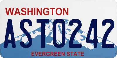 WA license plate AST0242