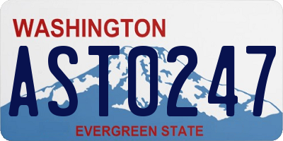 WA license plate AST0247