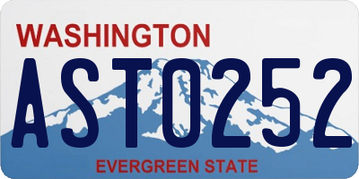 WA license plate AST0252