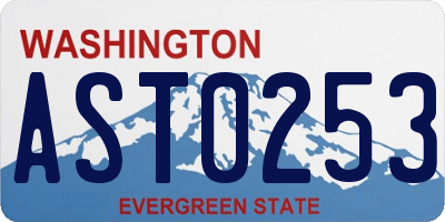 WA license plate AST0253