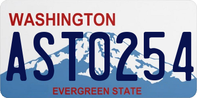 WA license plate AST0254