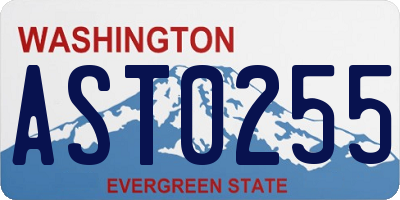 WA license plate AST0255