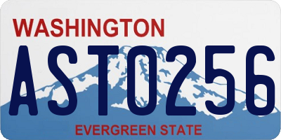 WA license plate AST0256
