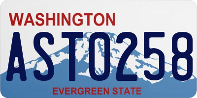 WA license plate AST0258