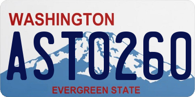WA license plate AST0260