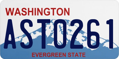 WA license plate AST0261