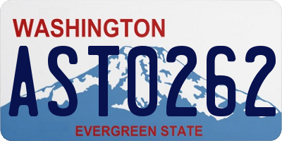 WA license plate AST0262