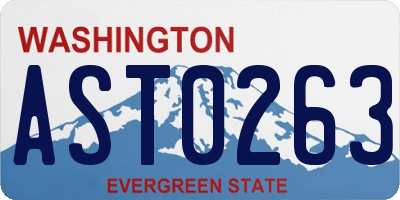 WA license plate AST0263