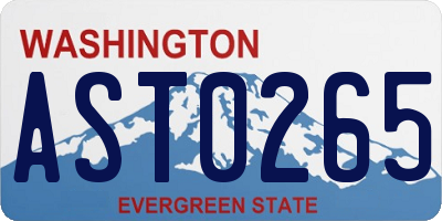 WA license plate AST0265
